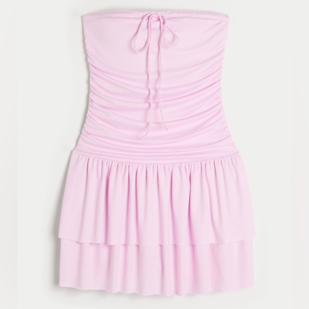 Hollister Strapless Knit Skort Dress with Built in Shorts Size Large Y2K